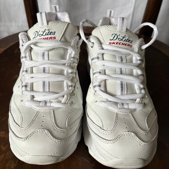 Skechers Womens D Lite 11931EW White Casual Shoes Sneakers Size 8 Wide Fit - Picture 8 of 8